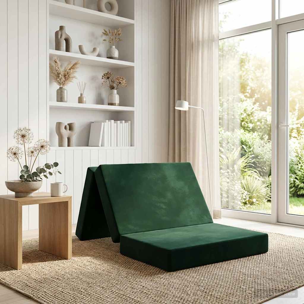 Składana Sofa Łóżko 80 x 67 x 45 cm Ciemnozielony vidaXL