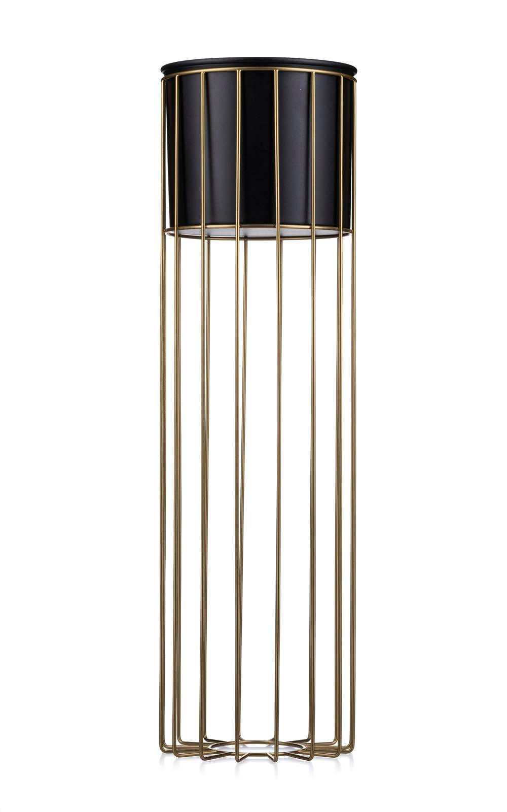 Kwietnik HowHomely loft metalowy złoto-czarny 70x20x20 cm 1 szt.