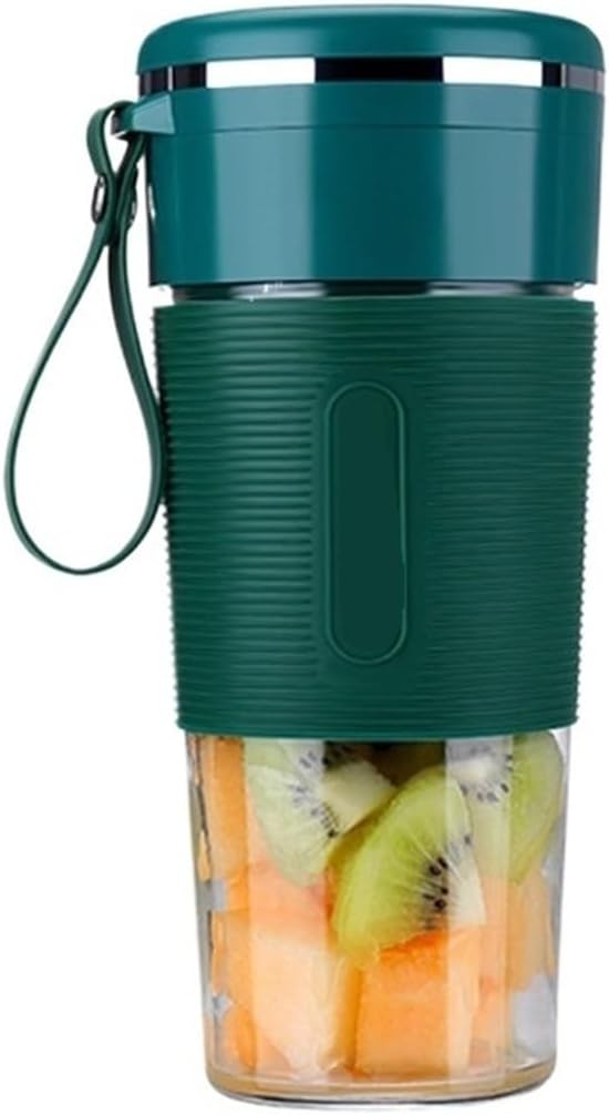 Akumulatorowy blender elektryczny bezprzewodowy - 6 ostrzy ze stali nierdzewnej - do świeżych soków, koktajli i koktajli mlecznych (zielony)