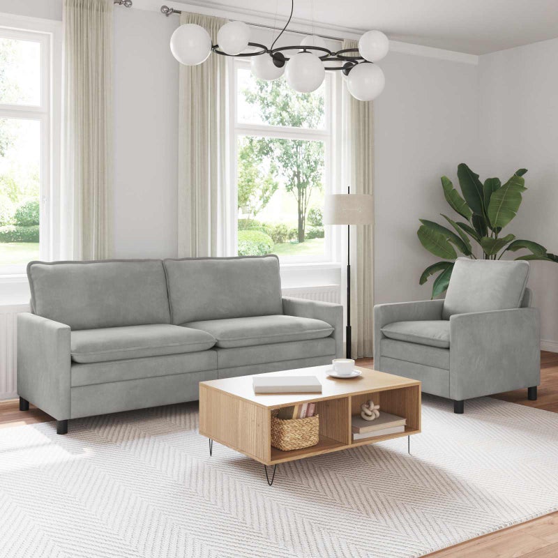 Zestaw Sof 2 pcs jasnoszary Welur vidaXL