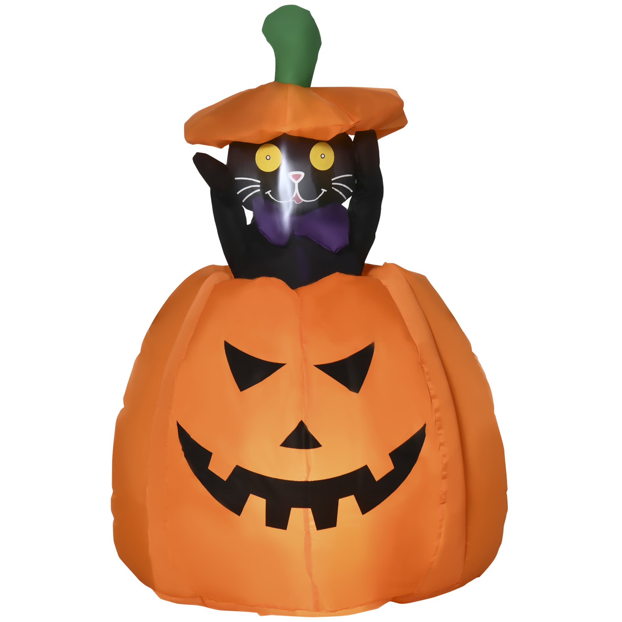Dekoracja na Halloween, samopompująca dynia, diody LED na zewnątrz w kolorze pomarańczowym
