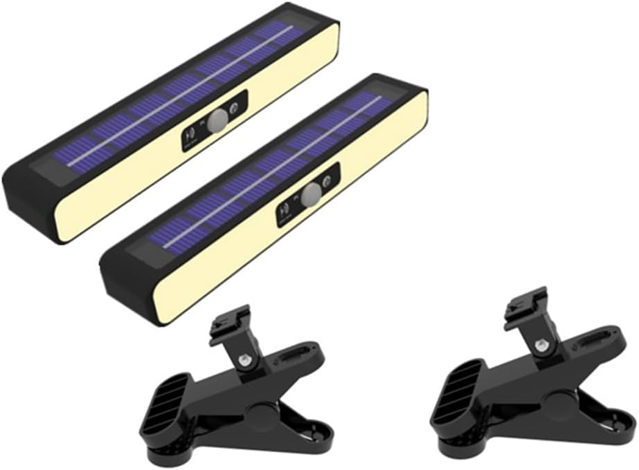 Zestaw dwóch lamp solarnych wyposażonych w czujnik ruchu, 36 diod LED i regulowany kąt świecenia 120° (ciepłe światło)