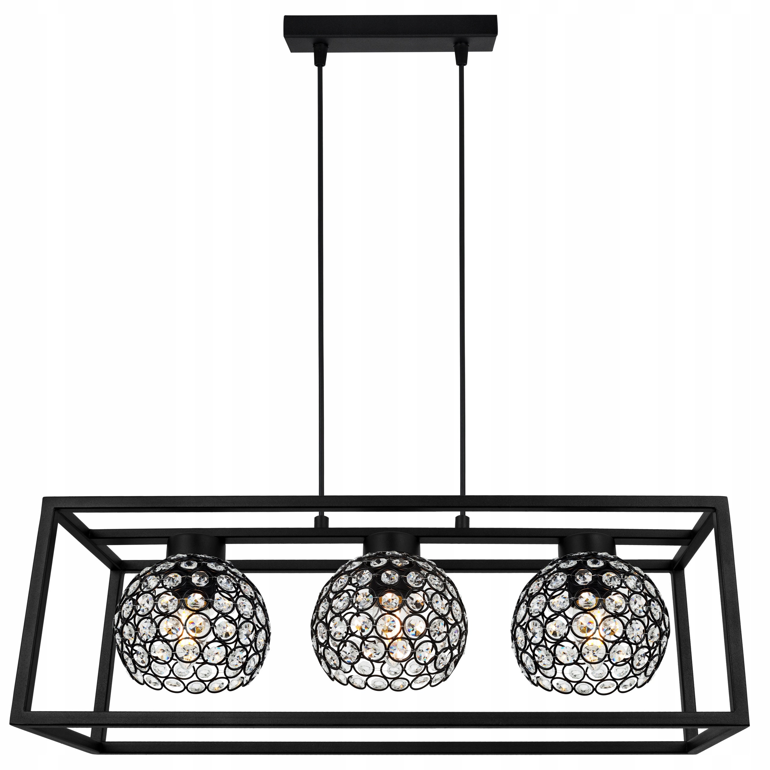 Lampa sufitowa wisząca Light Home LH Crystal Cage 3x E27 60W kryształki czarny