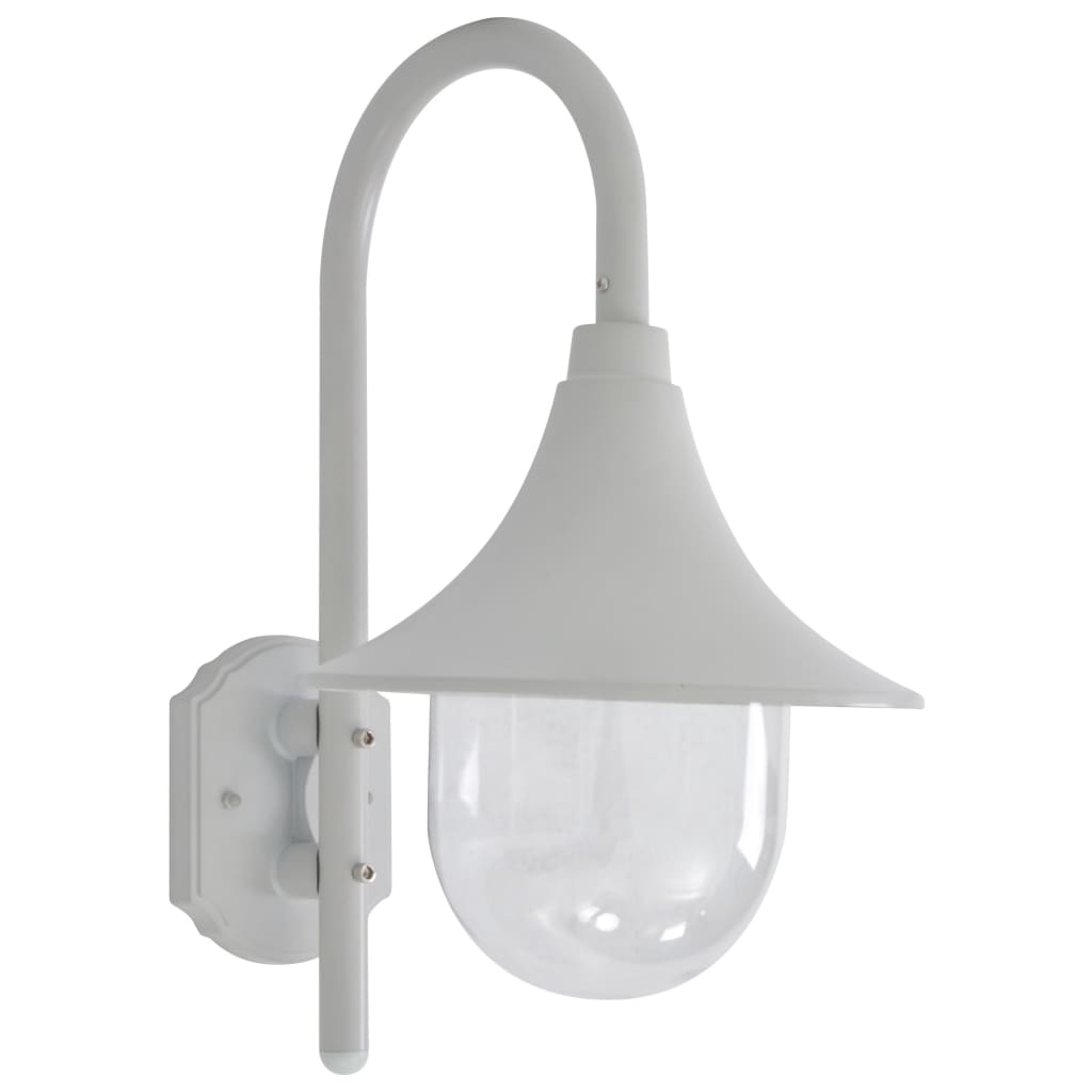 Ścienna lampa ogrodowa, 42 cm, E27, aluminiowa, biała vidaXL