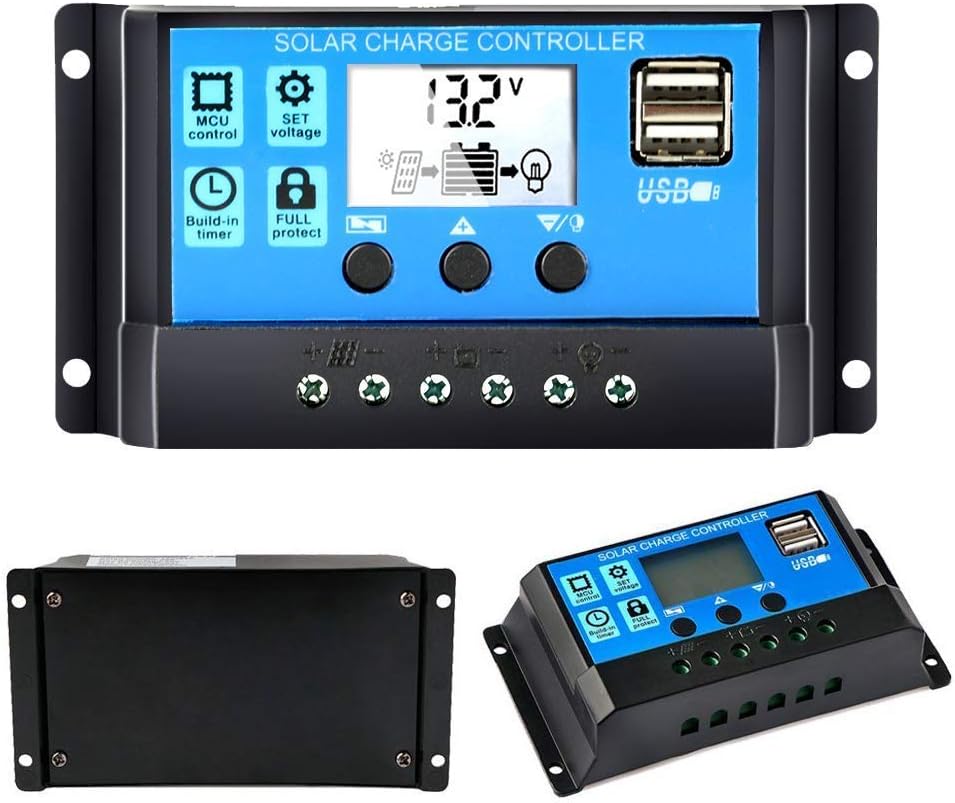 Y&H 30A 12V 24V Automatyczny regulator ładowania słonecznego PWM LCD Podwójne wyjście USB 5V Regulator fotowoltaiczny panelu słonecznego, akumulator