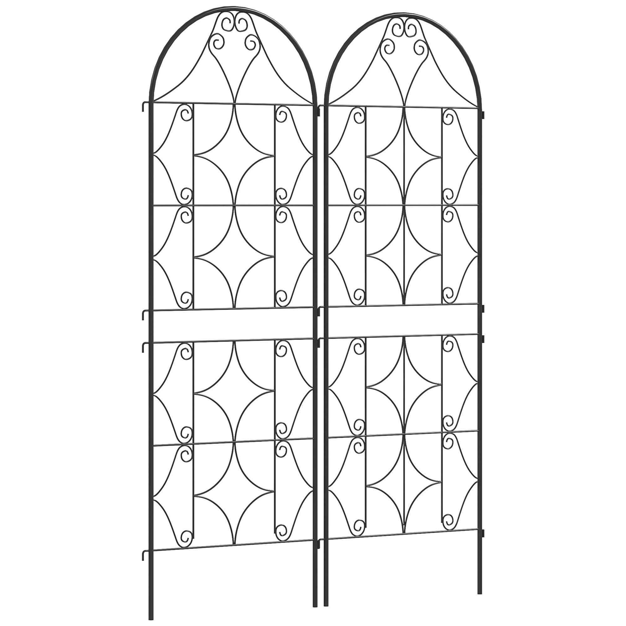 Kratka metalowa 2-częściowa do wbijania, nierdzewna, pomoc do pnączy, 50x150 cm, czarna