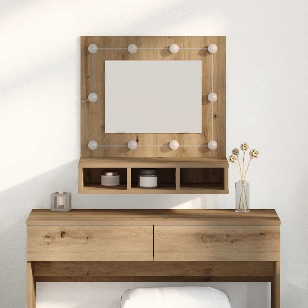 Szafka z lustrem z półką Dąb rzemieślniczy 60 x 31,5 x 62 cm vidaXL
