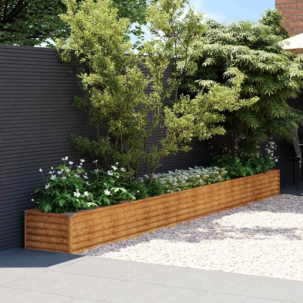 Podwyższona grządka ogrodowa 482x50x36 cm, stal Corten vidaXL