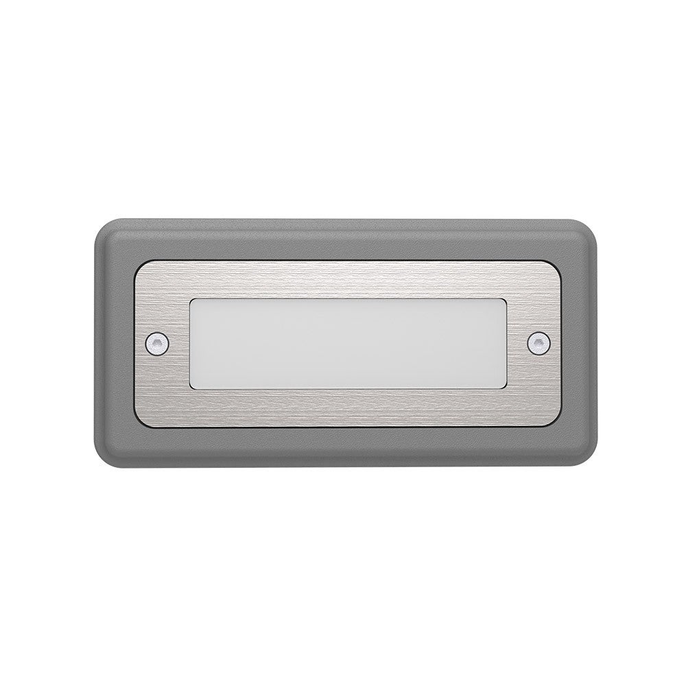 LED Malta 3W prostokątna ciemnoszara 3000K IP65 IK08 IK08 Iberlamp