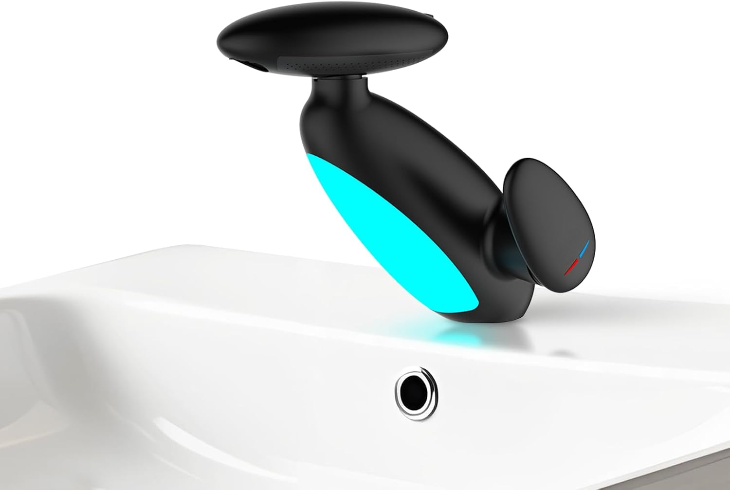 Rozkładana bateria łazienkowa – wielokolorowa dioda LED, obrót 360°, 4 tryby natrysku, matowa czerń