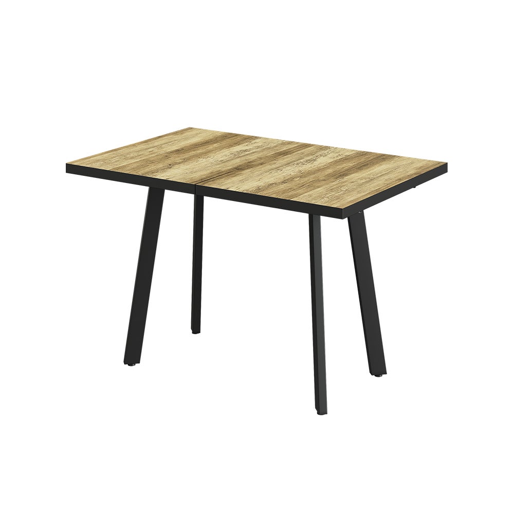 Vicco Stół jadalny Tisko, Rustykalny dąb/Czarny, 120-160 x 80 cm z wysuwanym blatem