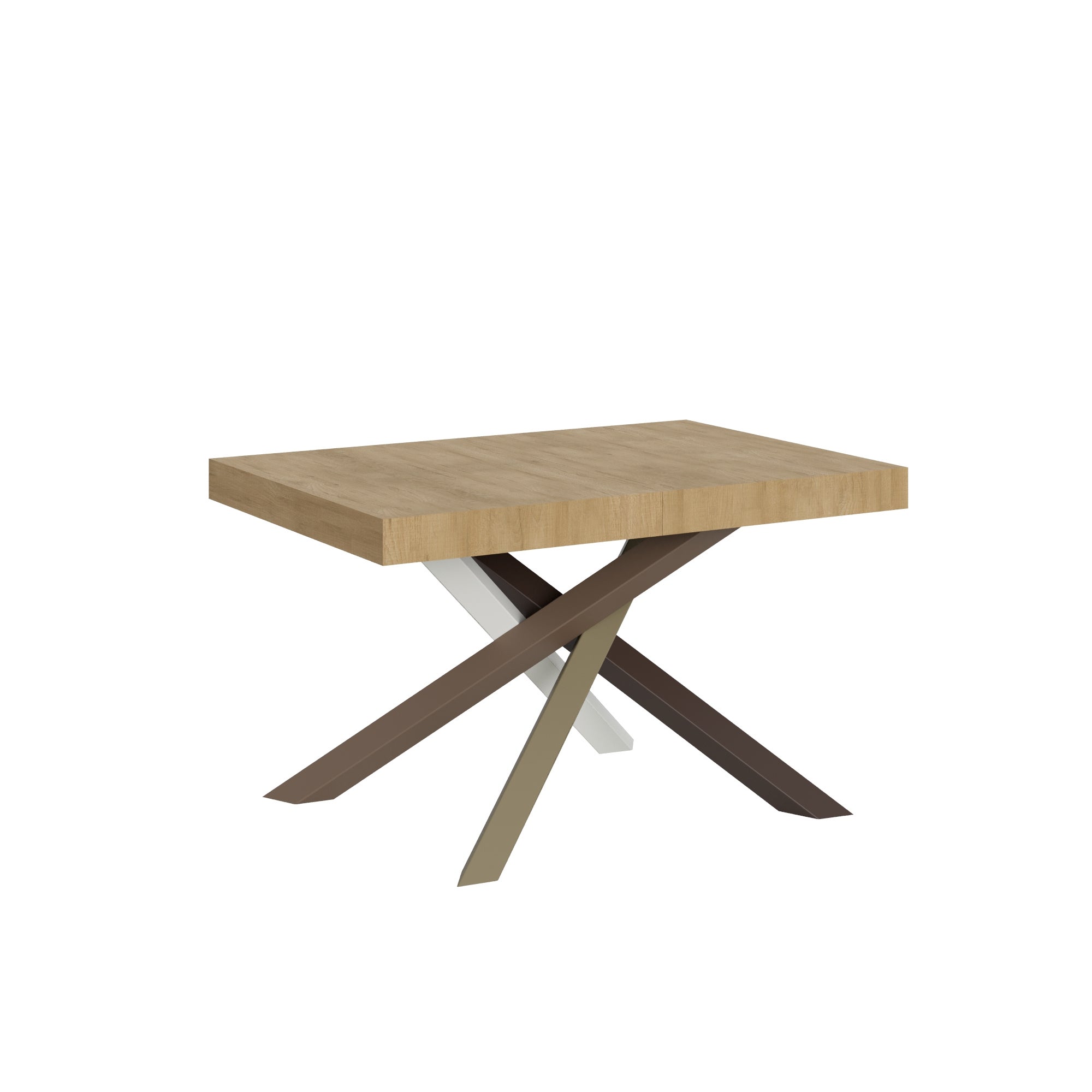 Mesa Volantis 90x120 abierta 224 cm, estilo natural, estructura veteada, 4/C Roble natural