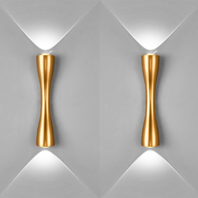 2 nowoczesne i minimalistyczne kinkiety LED do wnętrz, oświetlenie zewnętrzne do korytarza, na schody, 220 V, 24 cm, 6 W, światło białe