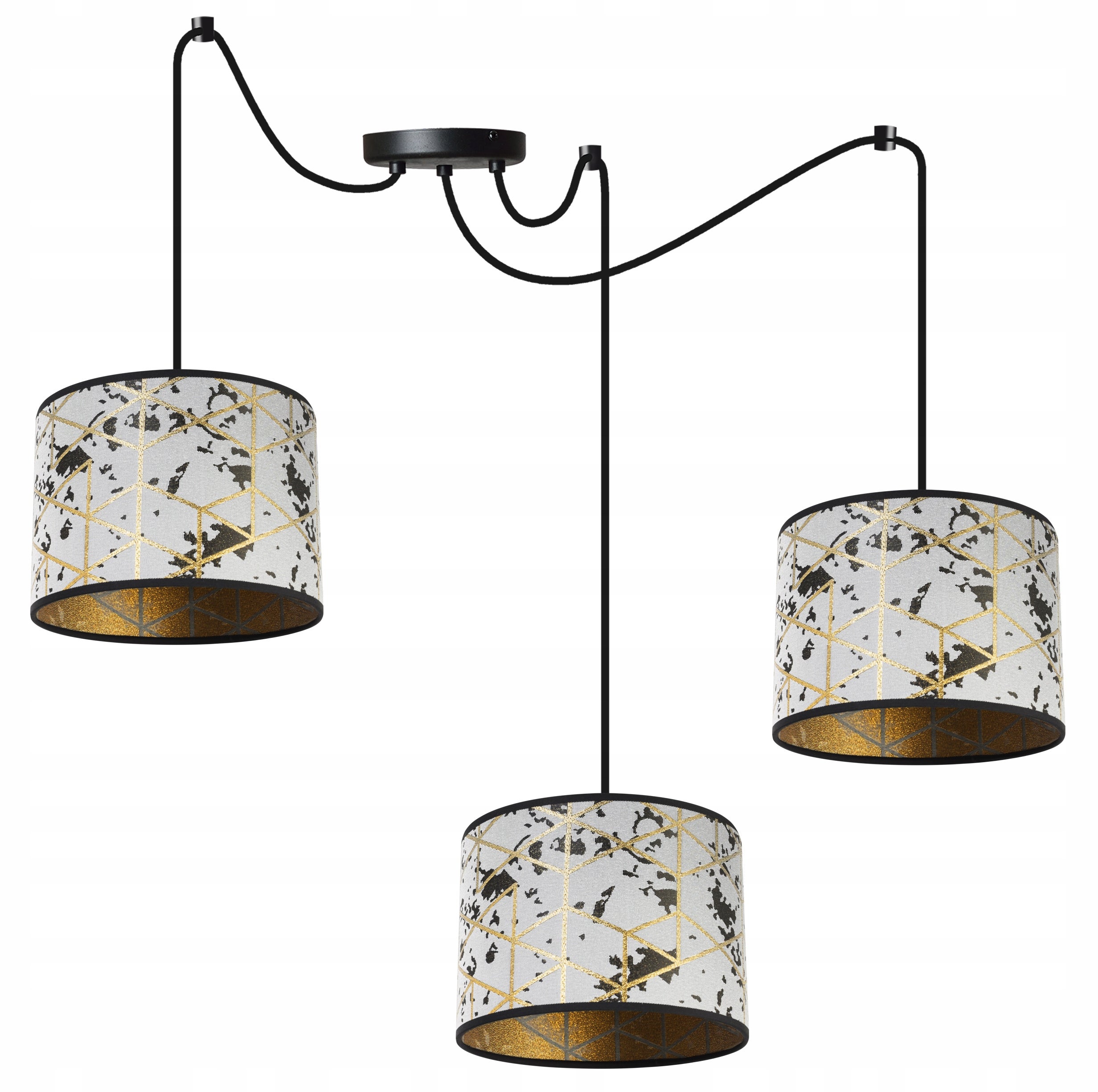Lampa sufitowa wisząca Light Home LH Pająk Werona 3x E27 60W szary/złoty