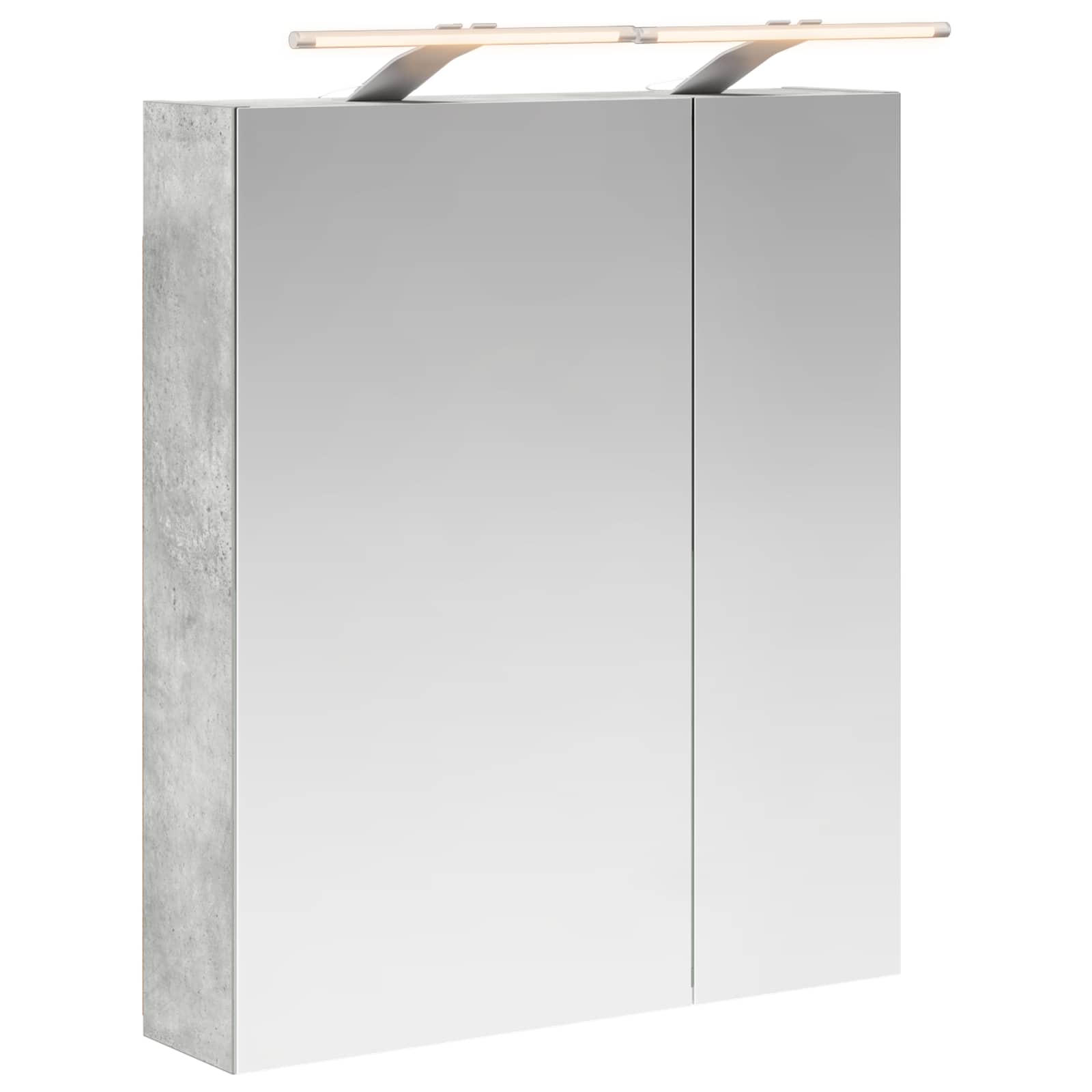 Szafka z lustrem do łazienki Betonowy szary 60 x 14,5 x 70 cm