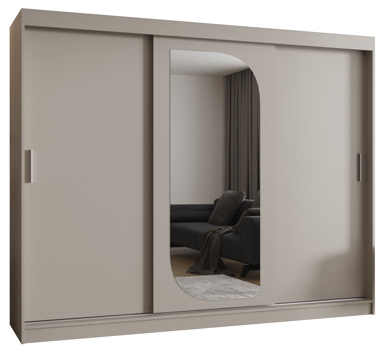Szafa przesuwna garderoba LUCY 250 x 62 x 200 cm Kaszmir