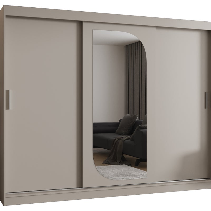 Szafa przesuwna garderoba LUCY 250 x 62 x 200 cm Kaszmir