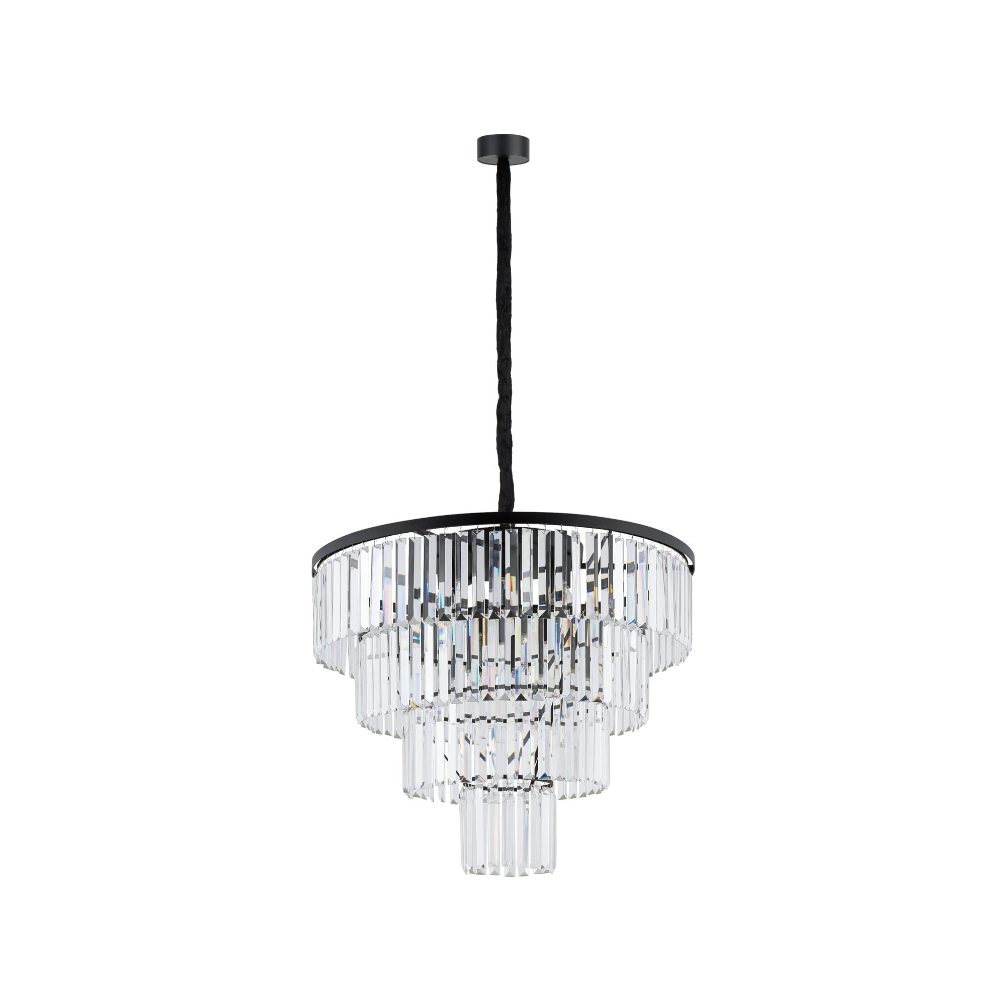 Lampa kryształowa wisząca żyrandol Nowodvorski CRISTAL 7614 stal, czarny