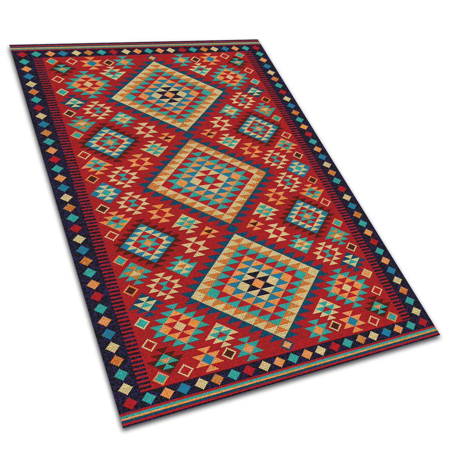 Dywan winylowy trójkąty retro geometryczny dywan PCV do kuchni nowoczesny 140x210 cm – Tulup