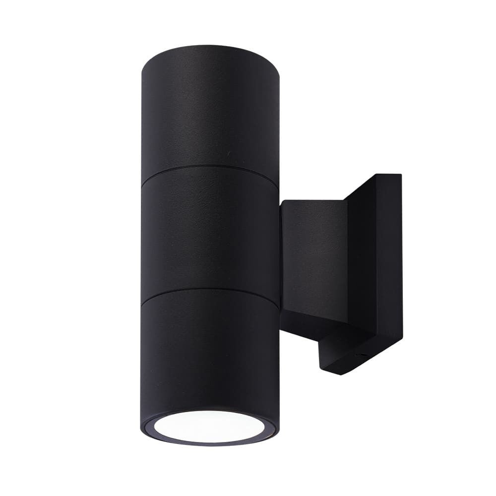 Zewnętrzna lampa ścienna 2 światła Chill czarny cylindryczny 2xGU10 IP44