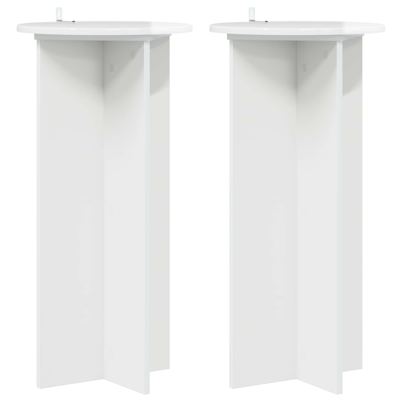 2x Stojak na Rośliny 80 cm Biały Połysk do Salonu