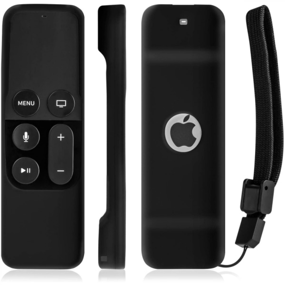 Czarne silikonowe etui do pilota Apple TV 4/5, rozmiar uniwersalny.