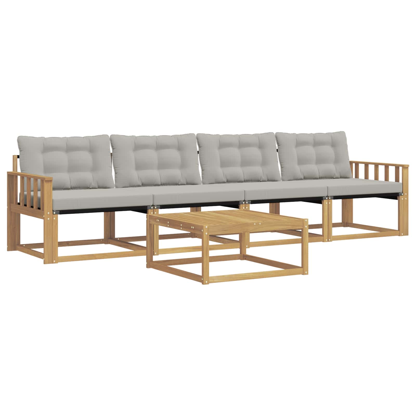 Zestaw sof na zewnątrz 5 pcs Biały i jasnoszary 79 x 79 x 37 cm