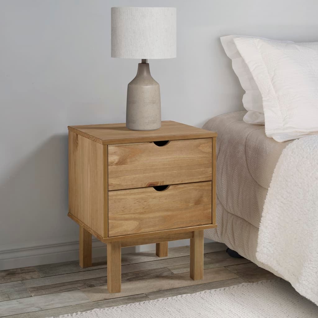 Stolik nocny VidaXL 45x39x57 cm z drewna sosnowego