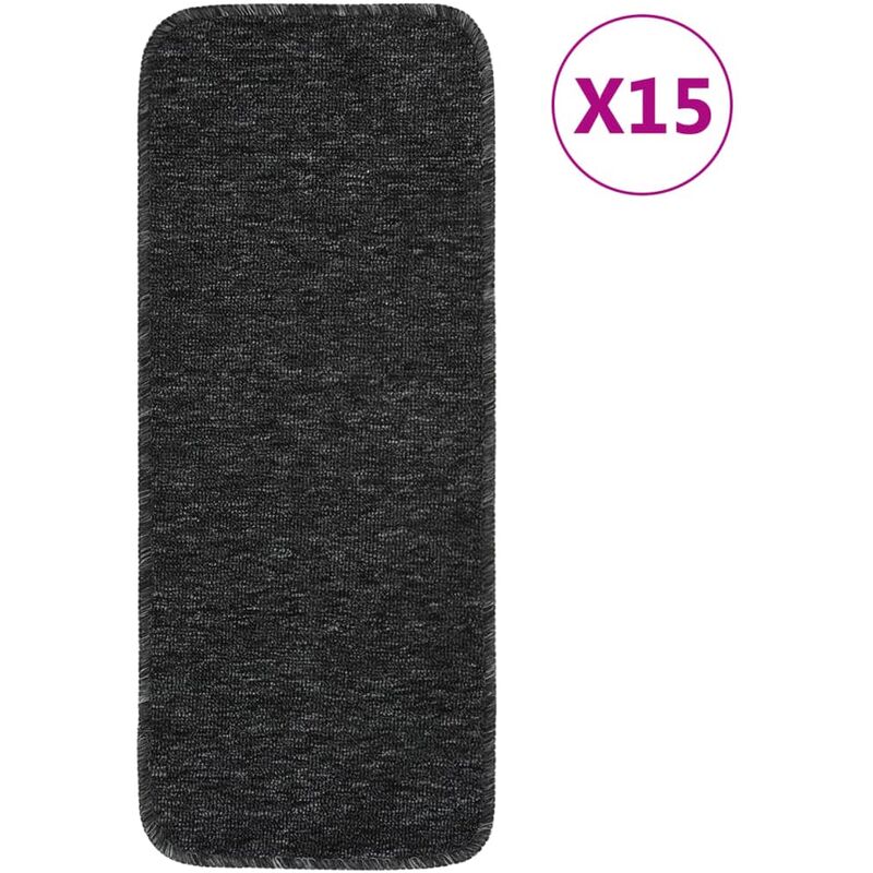 Nakładki na schody 15 szt. 60x25 cm Antracyt Prostokątne