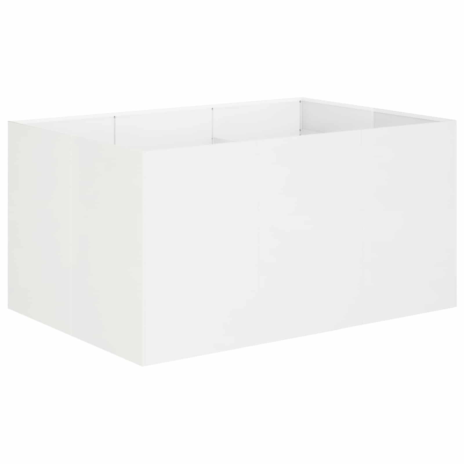Donica Ogrodowa Stalowa 120x80x60 cm Biała Odporna na Warunki Atmosferyczne