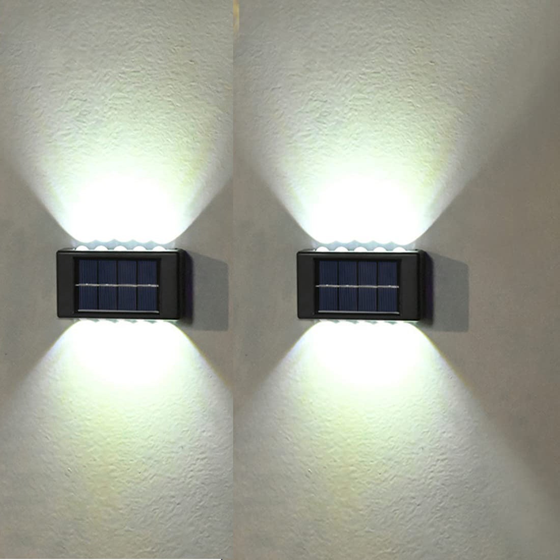 Oświetlenie schodów solarne 10 LED 6500K, do portyków/schodów/tarasów, 2szt.