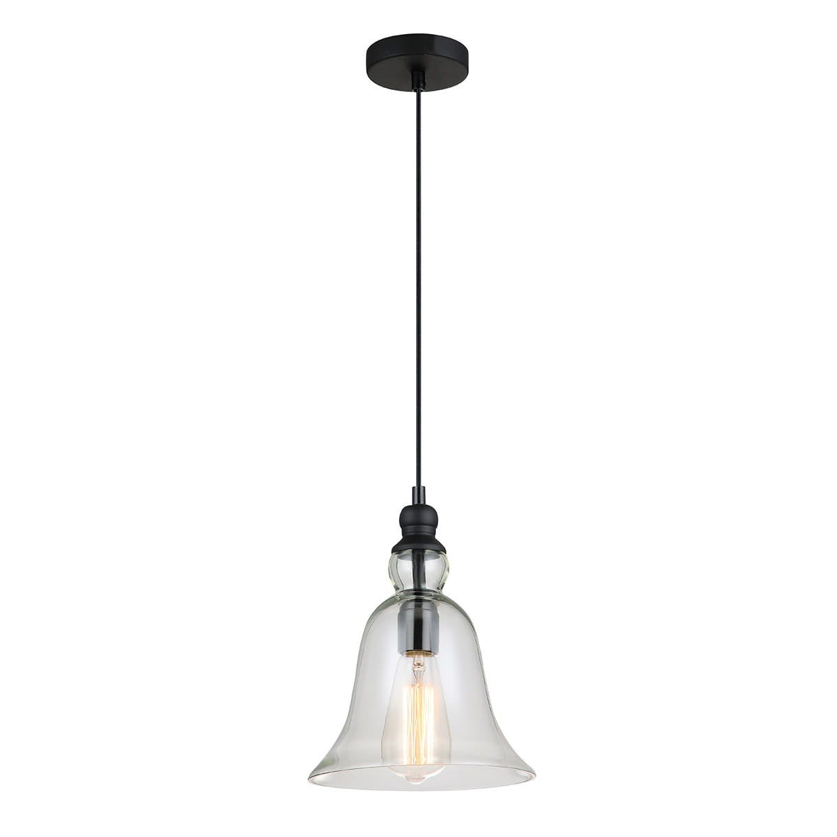 Lampa wisząca Irene czarna 1xE27x60W szkło wym:100x21x21cm IP20 Italux