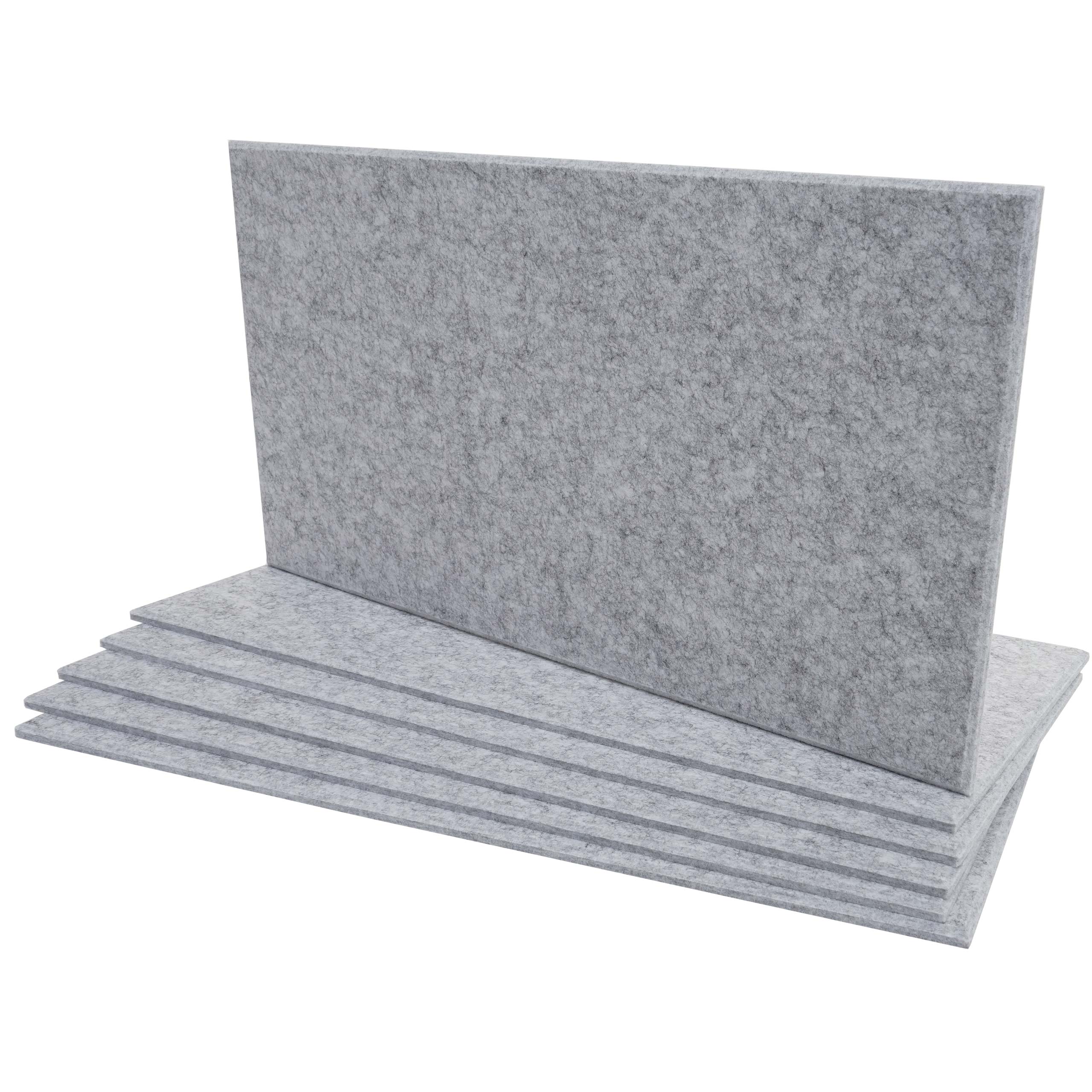 Zestaw 6 paneli akustycznych HWC-L52, panele ścienne, płyty akustyczne, dźwiękochłonne, powierzchnia 1 m², wymiary 60 x 30 cm ~ jasnoszary