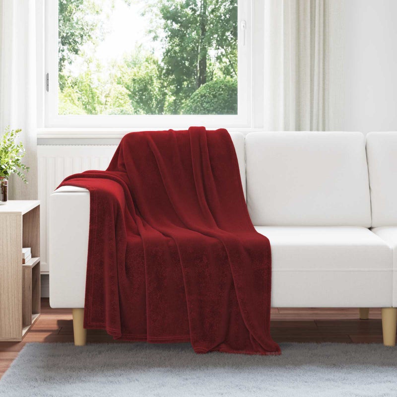 Koc Bordeaux Czerwony 130 x 150 cm Polar vidaXL