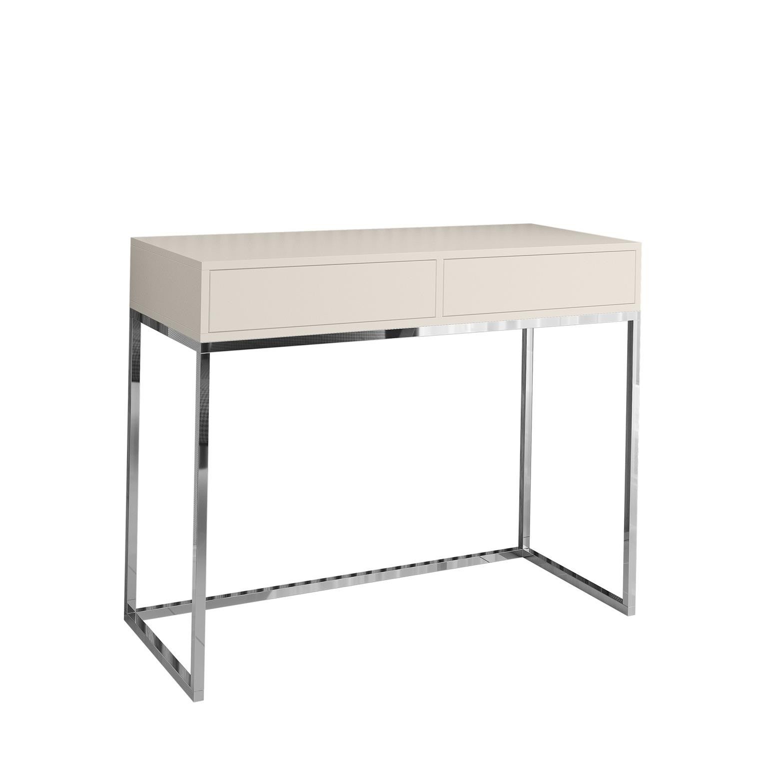 Designerska toaletka 80 CUBIC na chromowanym stelażu z kaszmirowym blatem – Nowoczesna toaletka do eleganckich wnętrz