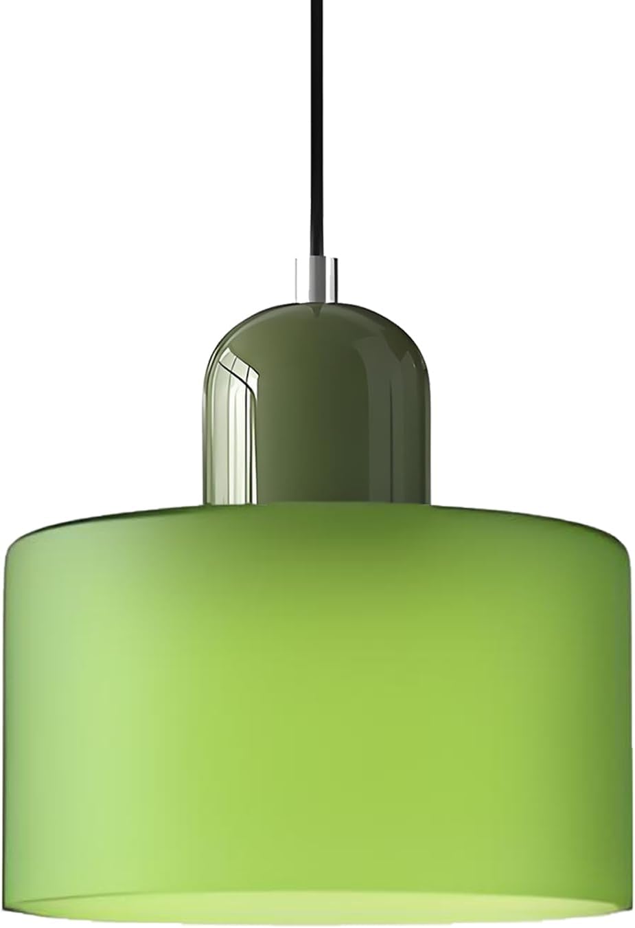 Nowoczesna lampa wisząca ze szkła nordyckiego, 15 cm, oprawka E27, regulowana wysokość do 150 cm, wykonana z metalu i szkła (matowa zieleń).