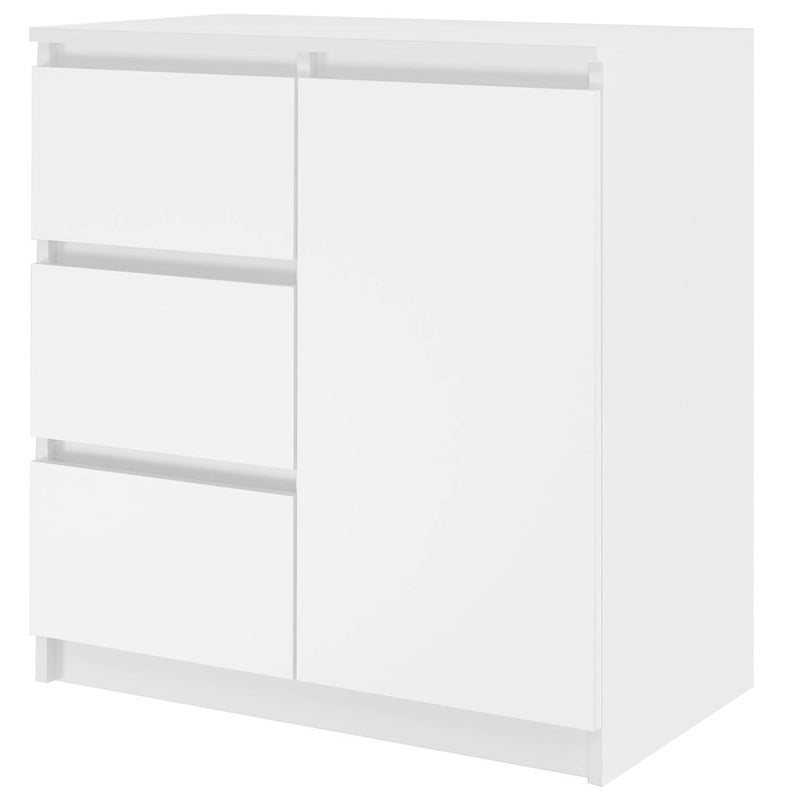 Topeshop 1D3S BIEL Komoda, Matowa Biała