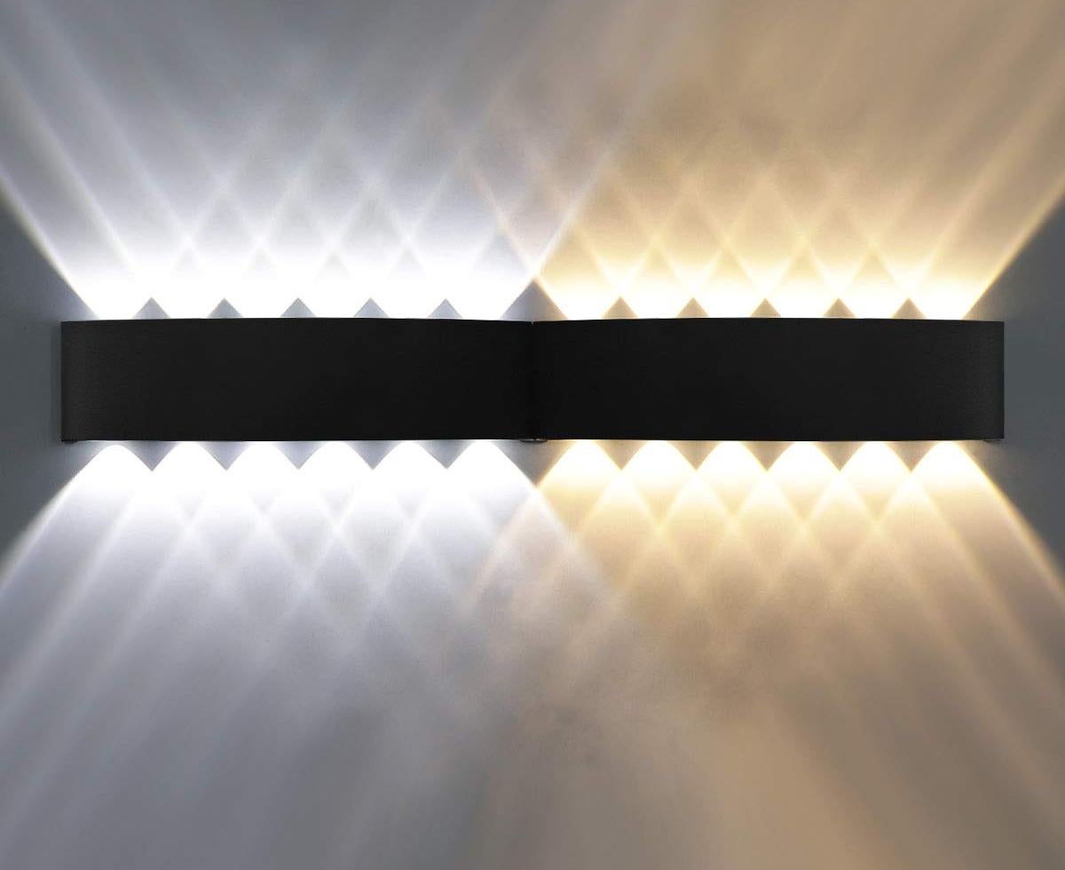 Zestaw dwóch wewnętrznych kinkietów LED, 12 W, kolorowe światła, wodoodporne do hoteli i korytarzy