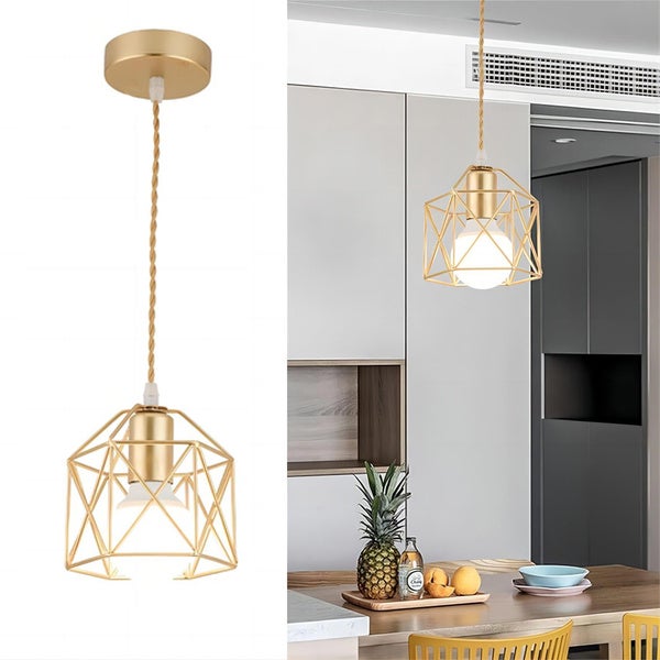 Lampa wisząca industrialna LED Plafon LED Klatka o kwadratowym designie pół wpuszczana Regulowany przewód bez żarówki Oprawa oświetleniowa kuchennej