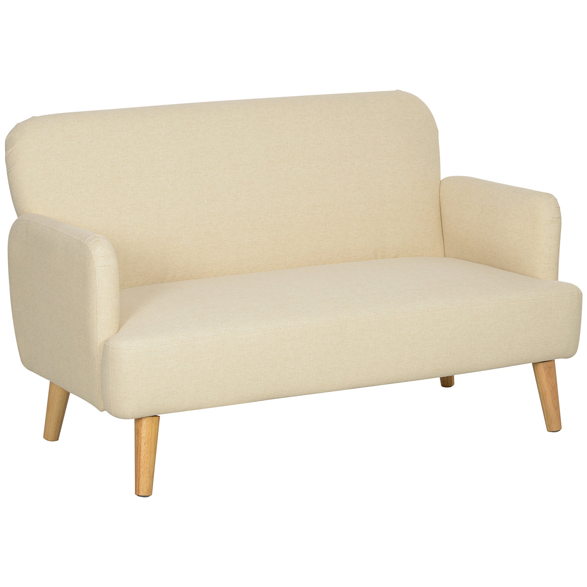 Sofa dwuosobowa, kompaktowa, pokrowiec przyjazny dla skóry, do 240 kg, 130x74x79 cm, kremowo-biały