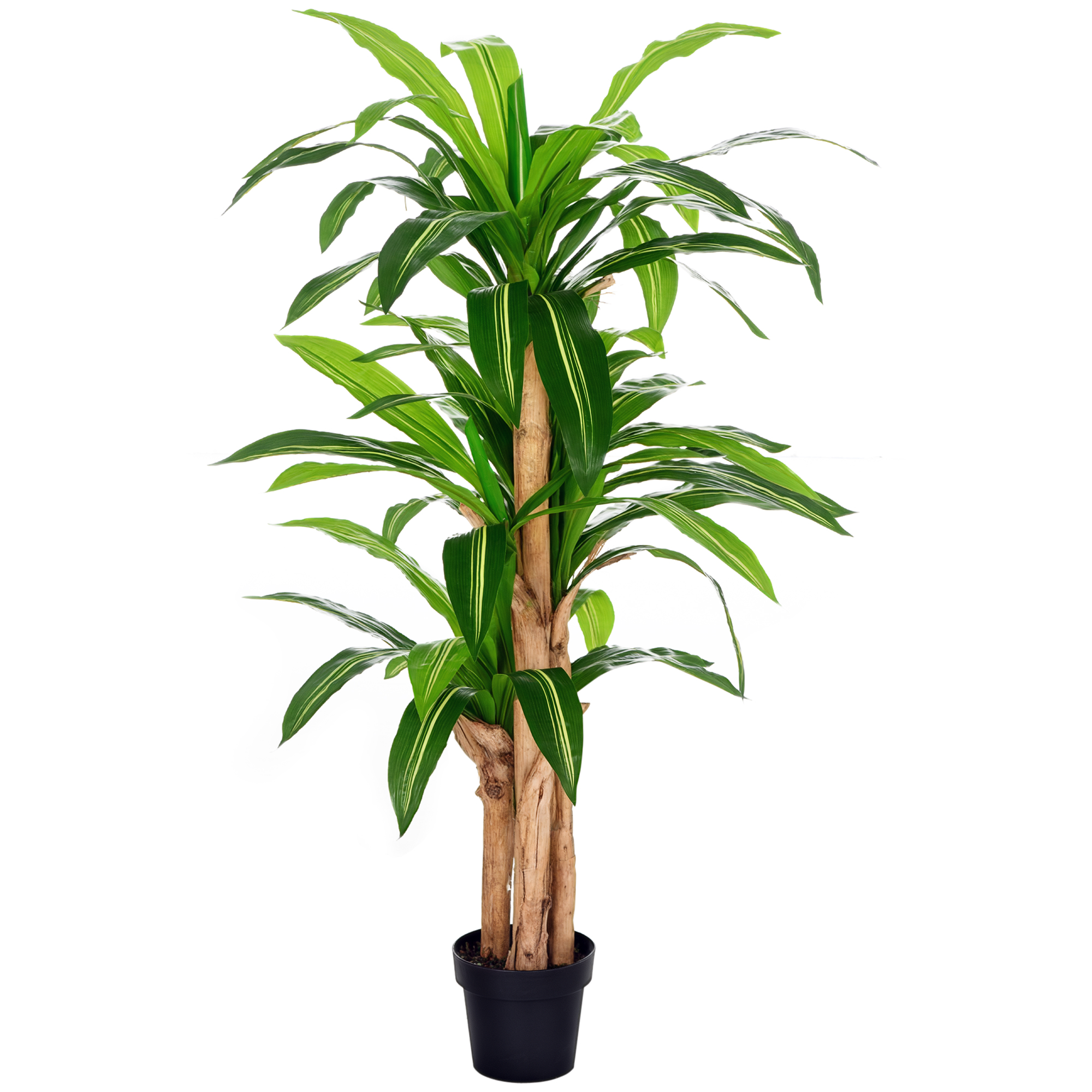 Sztuczna Dracena z 66 liśćmi mchu, sztuczna roślina do ogrodu, na balkon, do biura, do salonu, Ø20x160 cm, kolor zielony