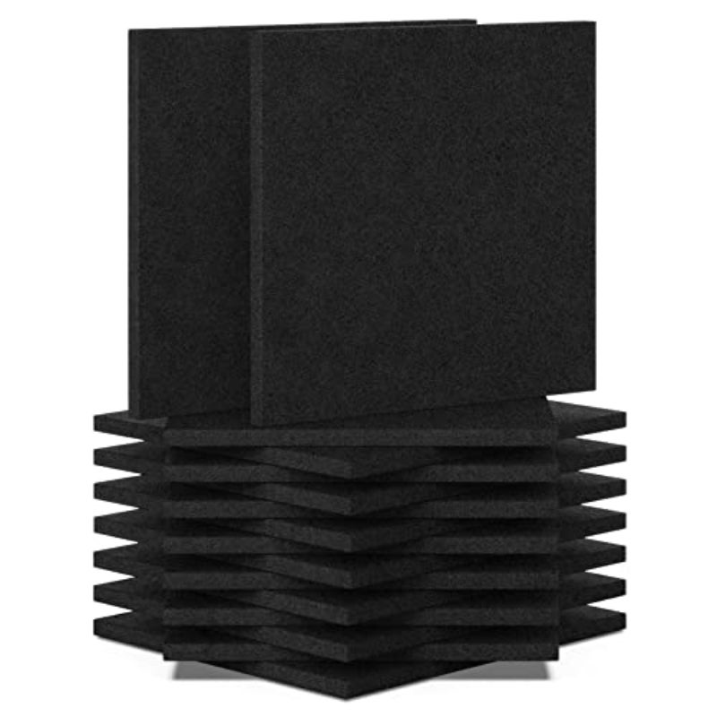 12-częściowe samoprzylepne panele dźwiękochłonne, dekoracyjne dźwiękochłonne panele ścienne do domowego studia, czarne, podkład samoprzylepny 30x30cm