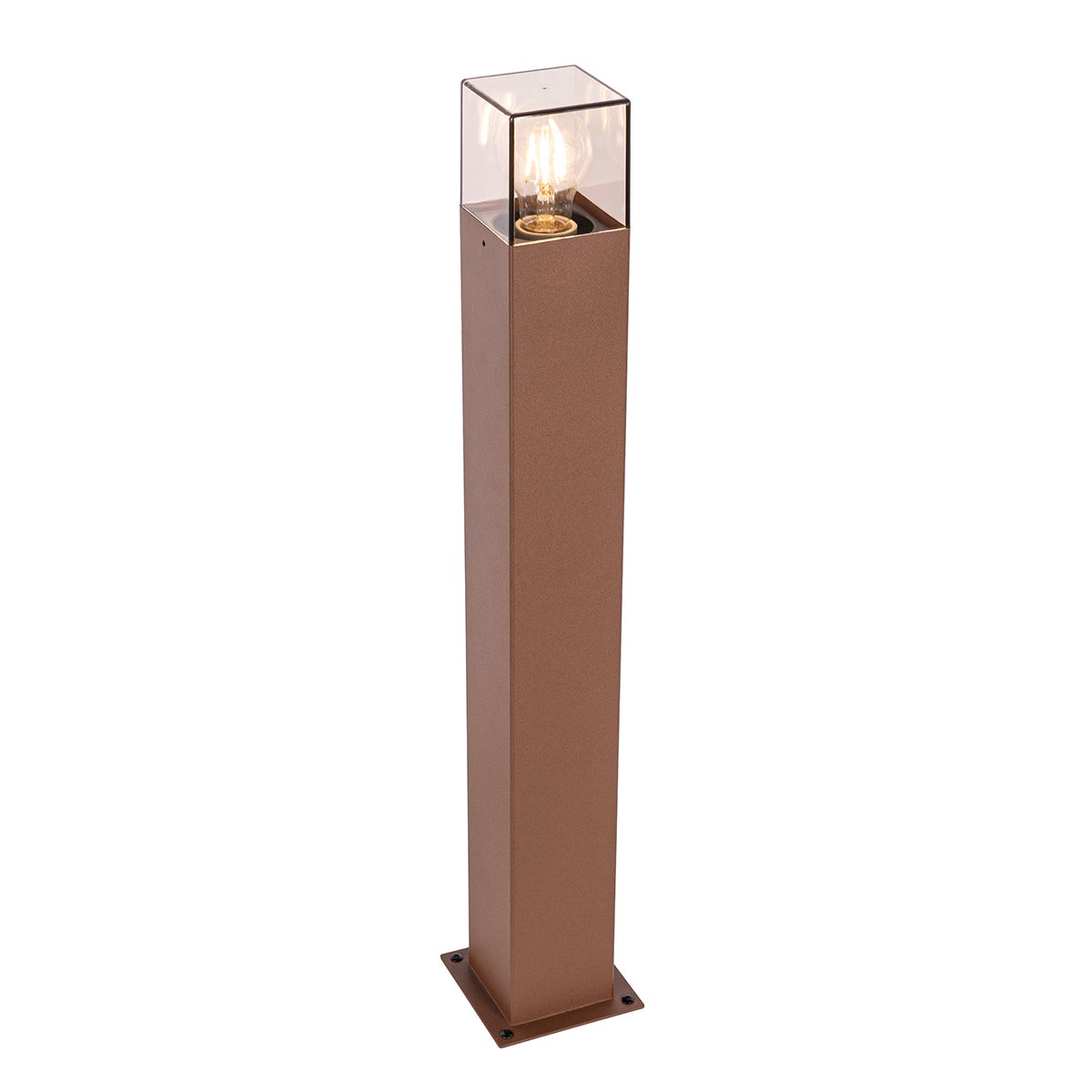 Qazqa przemysłowy lampa słupkowa do ogród - Denmark - rdza-brązowy, max. 15w, kompatybilny z żarówką LED, e27, 70cm, IP44