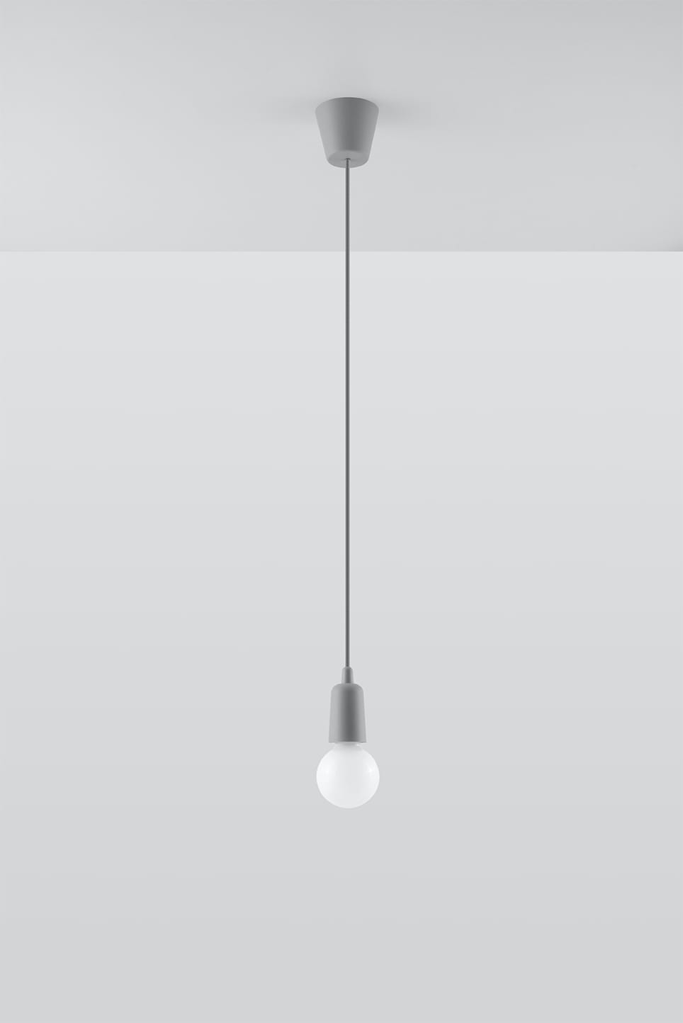 Suspension PVC Gris E27 1 Diego