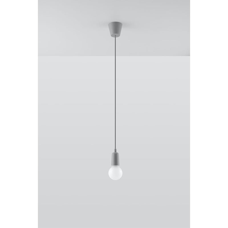 Suspension PVC Gris E27 1 Diego