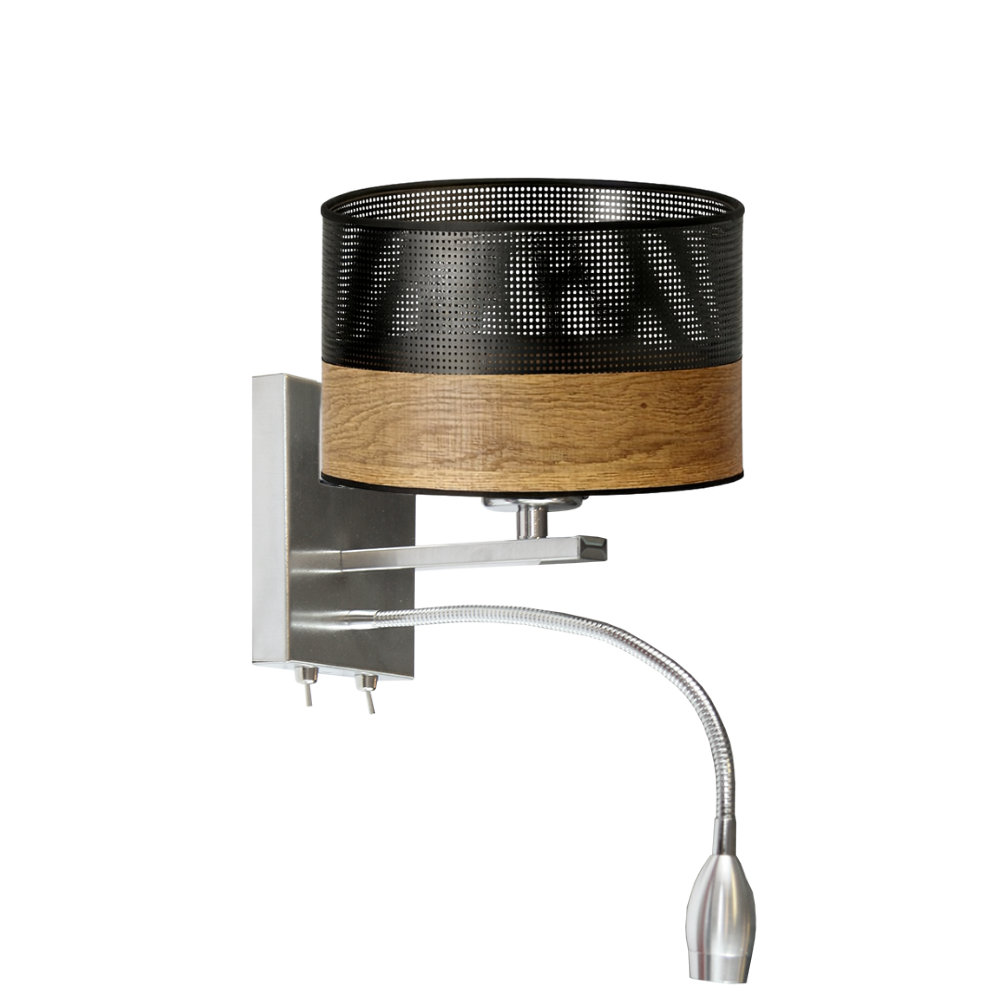 Kinkiet LED lampa ścienna lampa na ścianę z abażurem walec MOTO