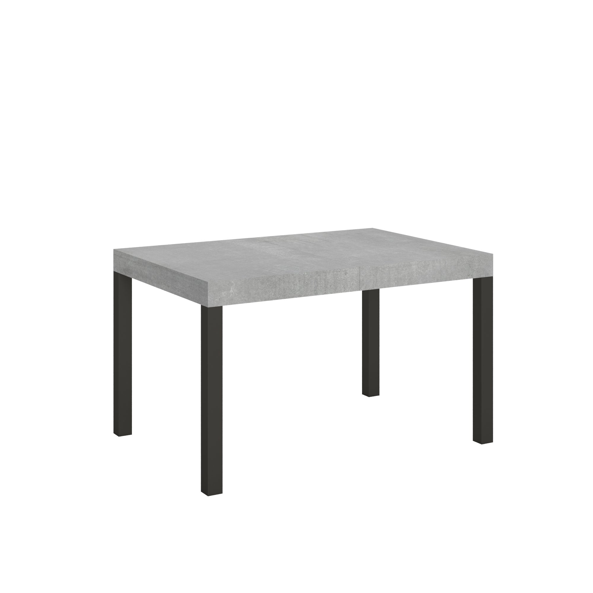 Mesa moderna EVERYDAY de 90x140/244 cm con efecto de hormigón texturizado. Cemento.