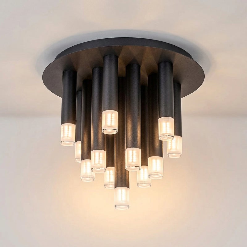 Lampa sufitowa wisząca Ramira czarno-przezroczysty 13xG9x5W nowoczesna wym: 30 x 34 x 34 cm metal Rabalux