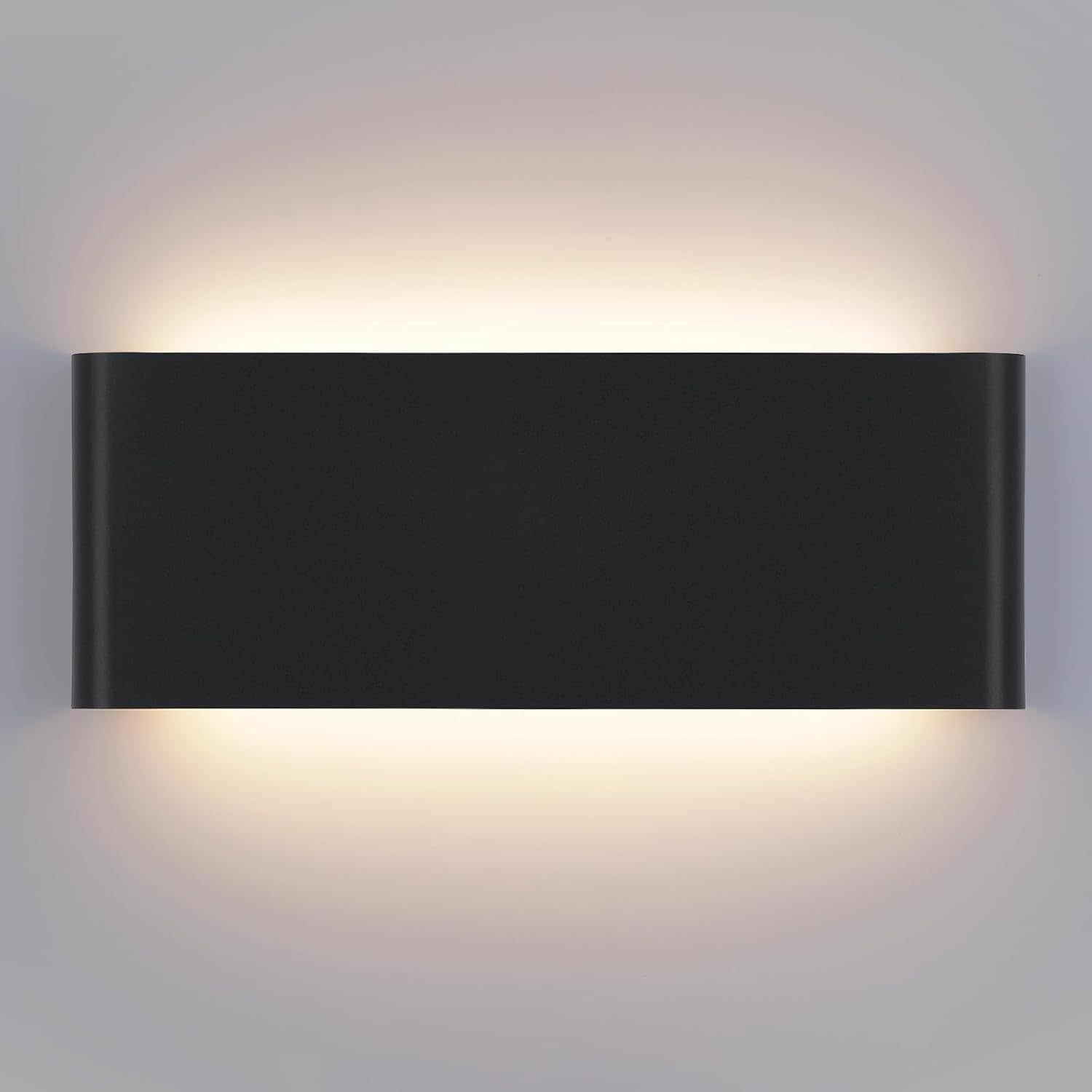 Kinkiet wewnętrzny LED o szerokości 24 cm, 14 W, czarny, odpowiedni do sypialni, klatek schodowych, korytarzy, hoteli, ciepłe białe światło.