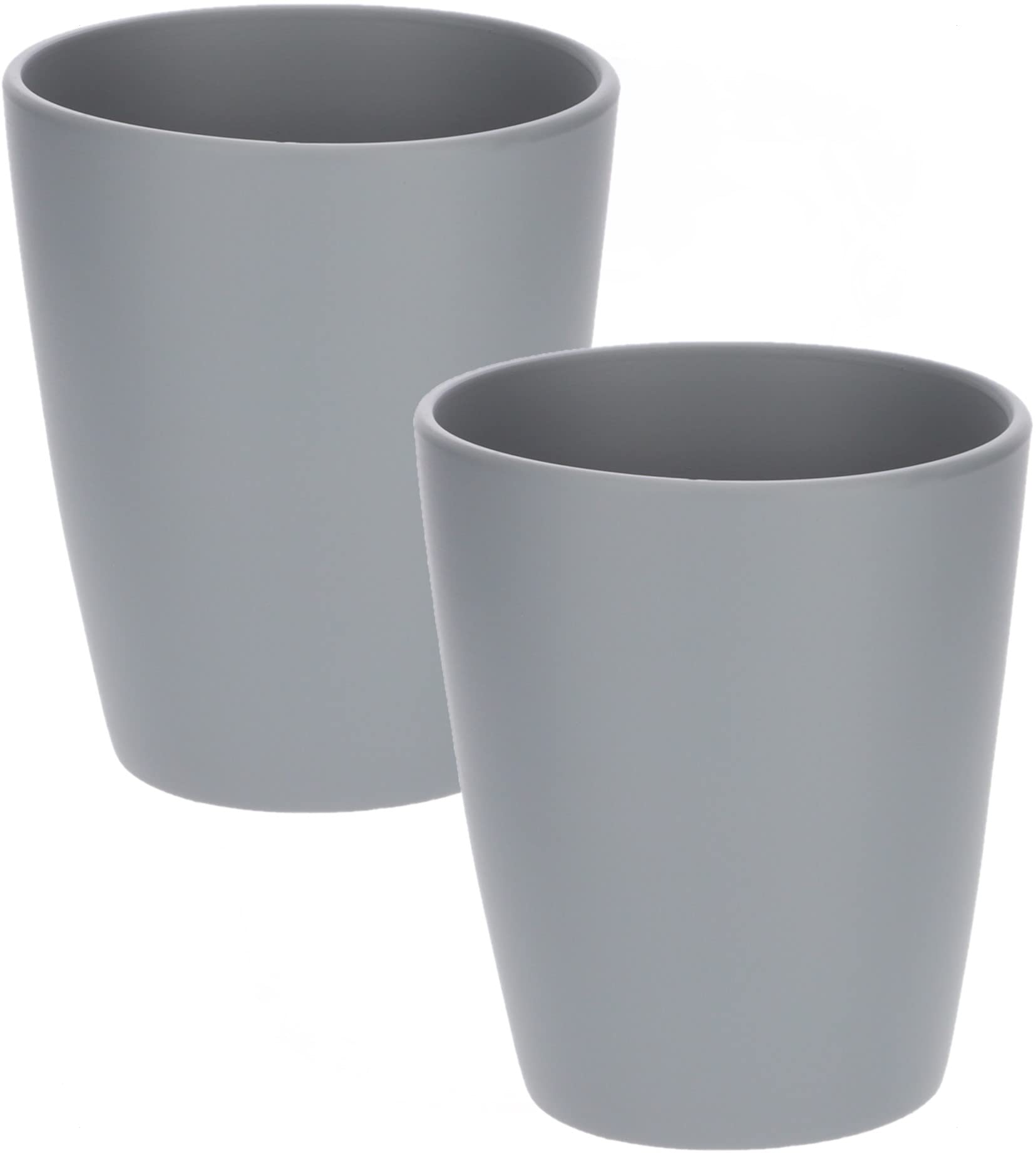 Doniczka osłonka ceramiczna na kwiaty 12 cm szara matowa - 2 szt. - KOTARBAU